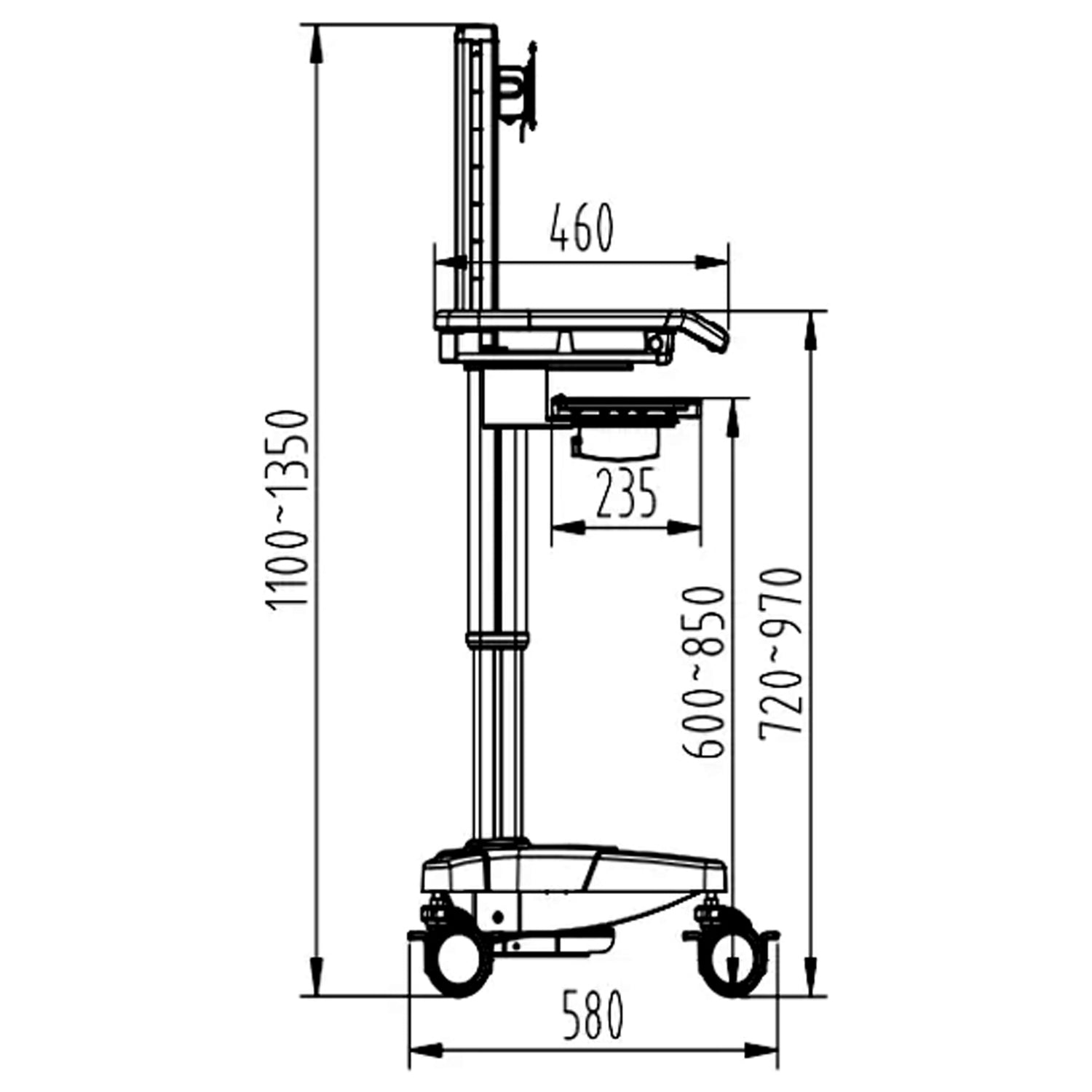 JP Mobile Computer Workstation Cart