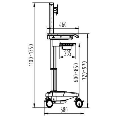 JP Powered Computer on Wheels (PCOW) Workstation Cart Set - Ready to Implement