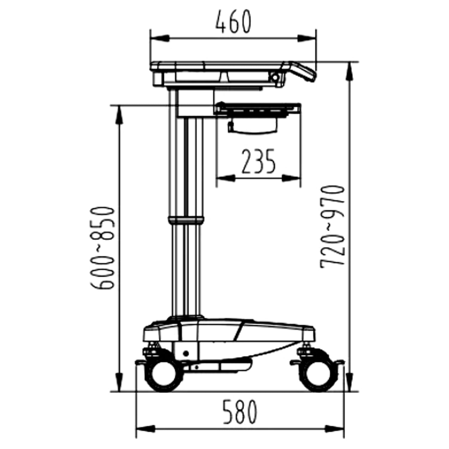 JP Mobile Equipment and Laptop Workstation Cart