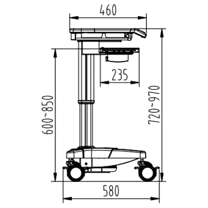 JP Mobile Equipment and Laptop Workstation Cart